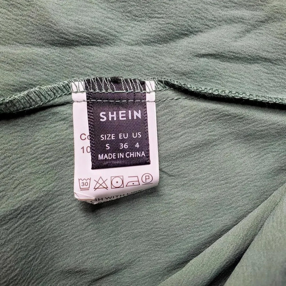 SHEIN Frenchy Surplice Neck Shirred Waist Dress Mint Green Size Small NWOT - Picture 3 of 15